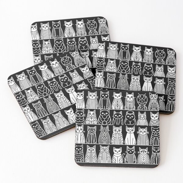Item preview, Black & White Cat Pattern designed and sold by Tomasz C.