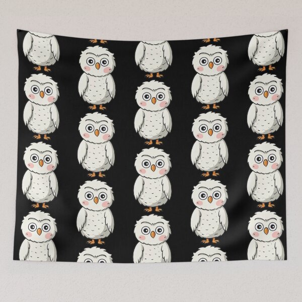 Item preview, Funny Cute White Snowy Owl Kawaii Tattoo Big Eyes Drawing Hug Me designed and sold by Cr320.