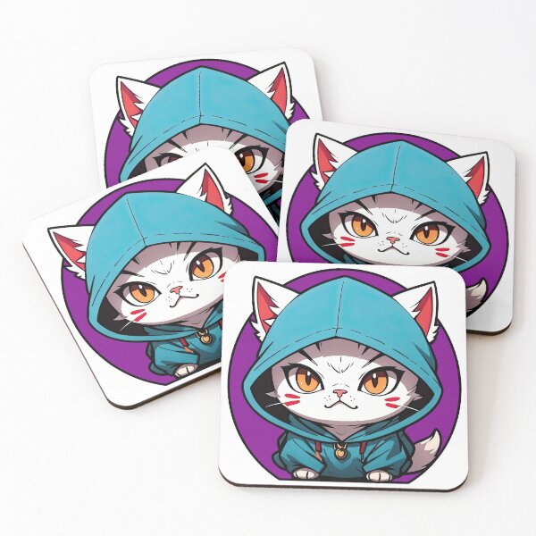 Item preview, Cat Assassin, White, Chibi, Manga, Anime, Cat Lovers Funny designed and sold by Porcupine Tees ⭐⭐⭐⭐⭐.