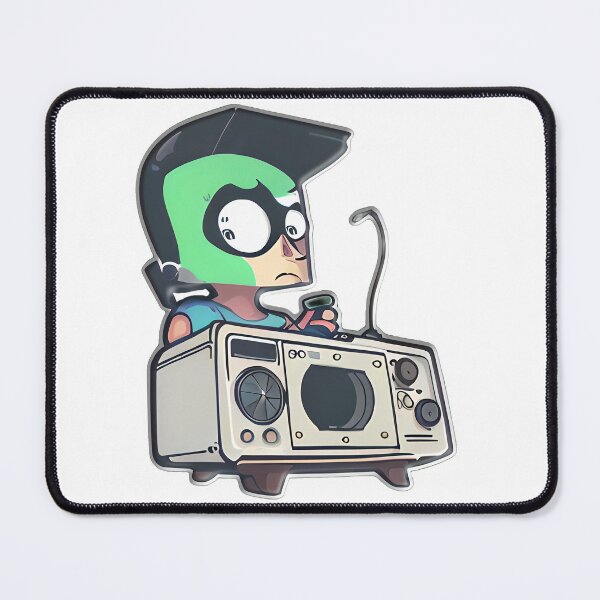 Item preview, Retro Gamer Alien DJ with Vintage Boombox designed and sold by templeofatro.