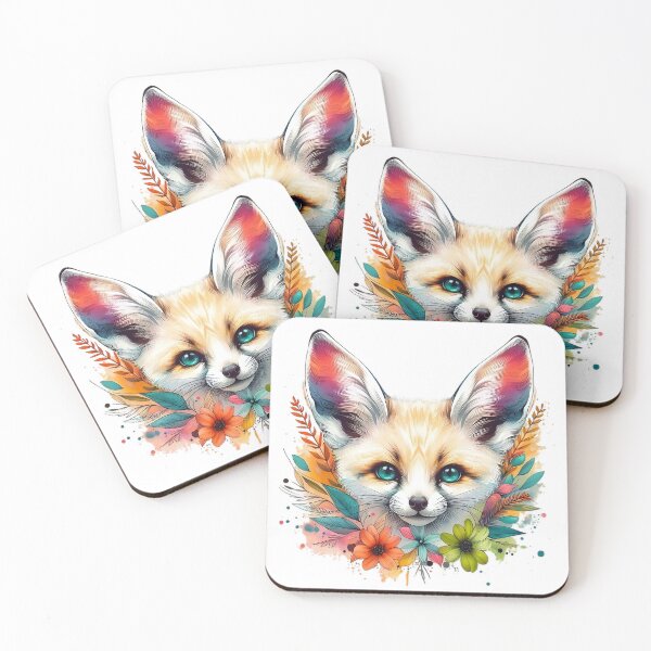 Item preview, Beautiful colorful desert fox with various leaves and flowers designed and sold by Marcoshop10.