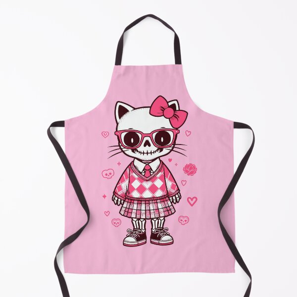 Item preview, Cat skeleton with glasses and school uniform, preppy skull, Pink skeleton of a cat designed and sold by Niktarka.