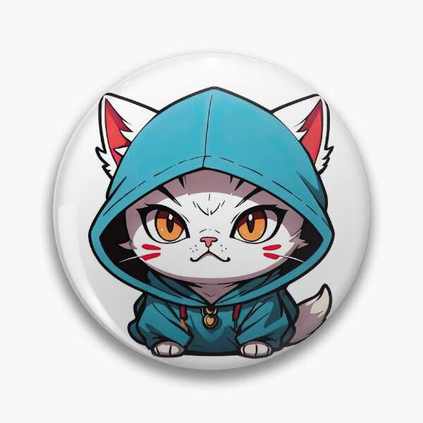 Item preview, Cat Assassin, White, Chibi, Manga, Anime, Cat Lovers Funny designed and sold by Porcupine Tees ⭐⭐⭐⭐⭐.