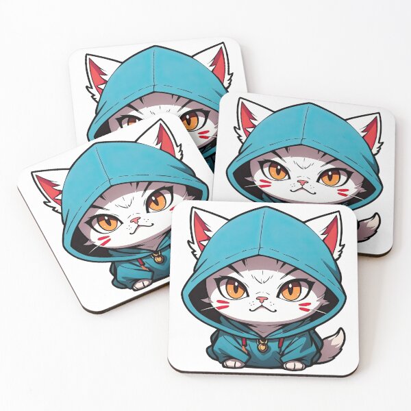 Item preview, Cat Assassin, White, Chibi, Manga, Anime, Cat Lovers Funny designed and sold by Porcupine Tees ⭐⭐⭐⭐⭐.