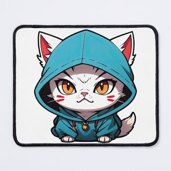Item preview, Cat Assassin, White, Chibi, Manga, Anime, Cat Lovers Funny designed and sold by Porcupine Tees ⭐⭐⭐⭐⭐.
