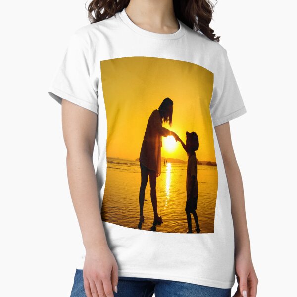 "Sunny Bond: A Mother-Son Duo Creating Cherished Memories on the Beach" Classic T-Shirt