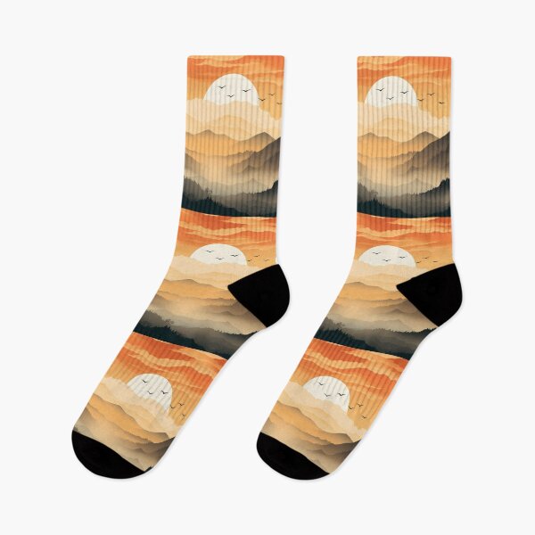 Item preview, Foggy mountain range or land with forest trees horizon morning sunrise view artwork designed and sold by NBSStore.