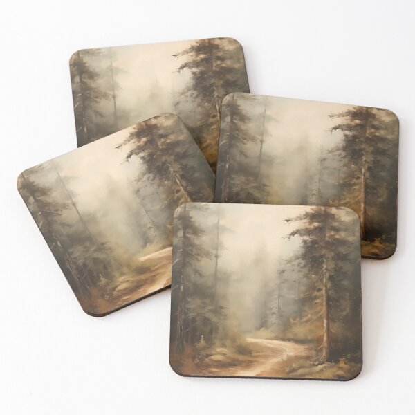 Item preview, Deep in the forest, woodland path surrounded by trees brush stroke painting designed and sold by NBSStore.