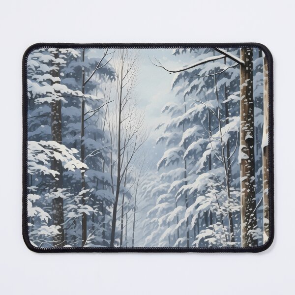 Item preview, Deep in the forest, snowy winter woodland path surrounded by trees artwork designed and sold by NBSStore.