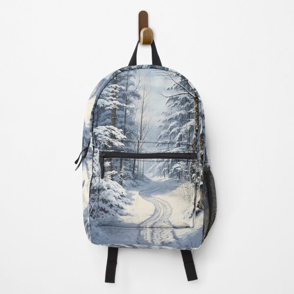 Item preview, Deep in the forest, snowy winter woodland path surrounded by trees artwork designed and sold by NBSStore.