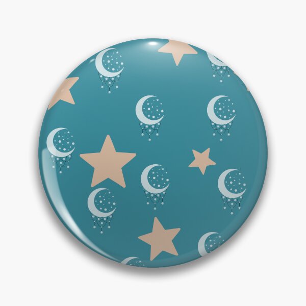 Item preview, Stars and moon, turquoise background designed and sold by Mini-Anni.