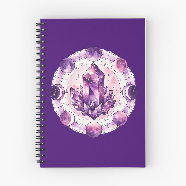 Item preview, Amathyst Crystal with Phases of the moon designed and sold by PickledjoArt.