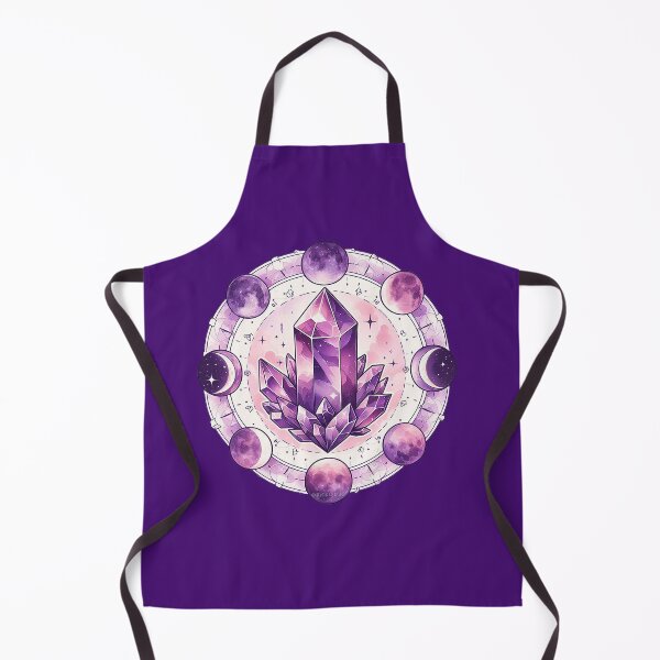 Item preview, Amathyst Crystal with Phases of the moon designed and sold by PickledjoArt.