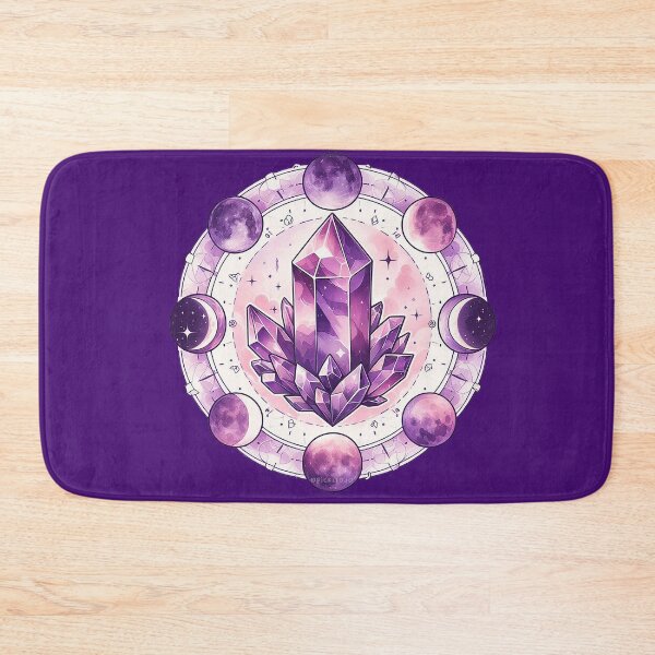 Item preview, Amathyst Crystal with Phases of the moon designed and sold by PickledjoArt.