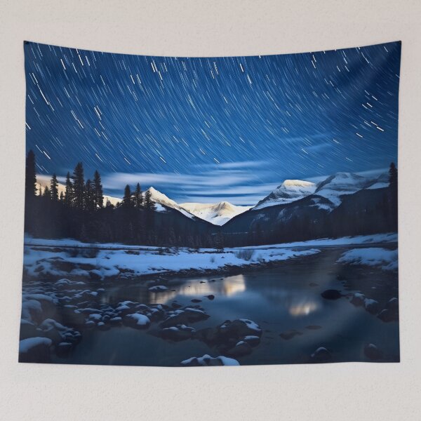 Item preview, Falling or shooting star on starry sky at night lake photography designed and sold by NBSStore.