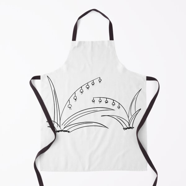 Item preview, Grass and Bell flowers on ground, cartoon hand drawn in black line designed and sold by pipikijung.