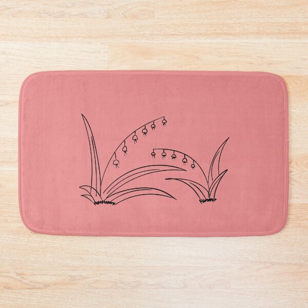Item preview, Grass and Bell flowers on ground, cartoon hand drawn in black line designed and sold by pipikijung.