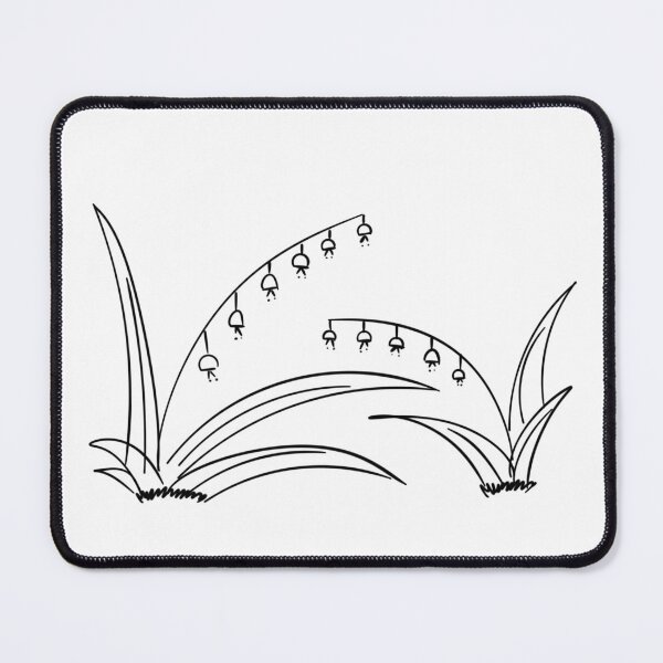 Item preview, Grass and Bell flowers on ground, cartoon hand drawn in black line designed and sold by pipikijung.