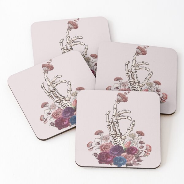 Item preview, Skeleton Hand With Boho Flowers designed and sold by Hildegardaa.