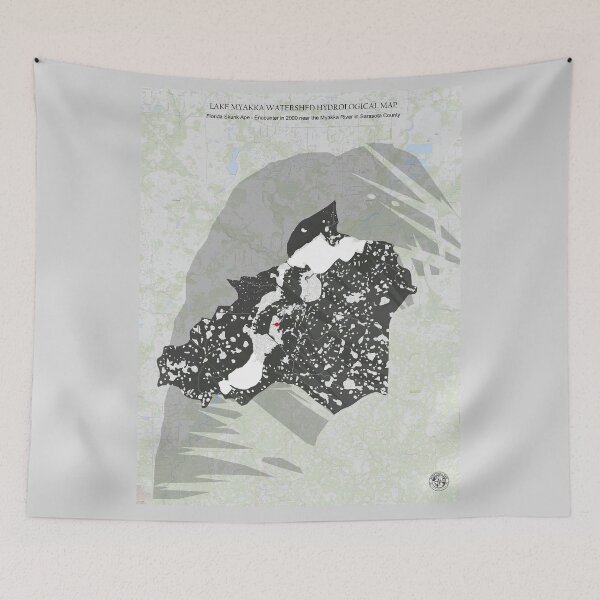 Item preview, Lake Myakka Watershed Hydrological Skunk Ape Outline designed and sold by Crypto Tography.