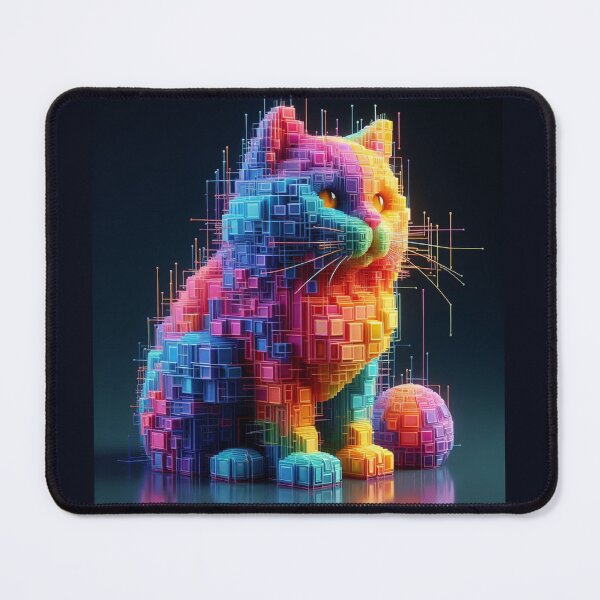 Item preview, Cube Colorful Cat Cubism Digital Art 2 designed and sold by AIExpressive.