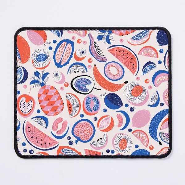 Item preview, RETRO STYLE TROPICAL FRUIT PATTERN RED BLUE AND PINK designed and sold by THE PRINTED SQUARE STUDIO.