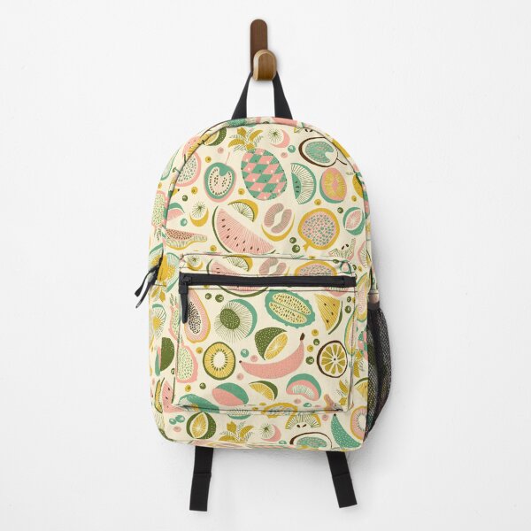 Item preview, RETRO TROPICAL FRUIT PATTERN PINK MUSTARD AND GREEN designed and sold by THE PRINTED SQUARE STUDIO.