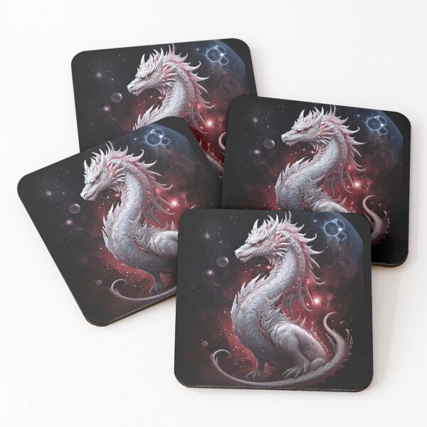Item preview, Fantasy Dragon art, Magic White Dragon in the dark space designed and sold by fansyartdesign.