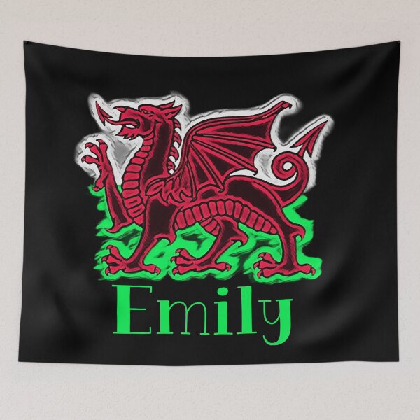 Aperçu de l'œuvre EMILY CYMRU DRAIG GOCH ROUGE DRAGON VERT créée et vendue par Marni Scofidio Desi9ns.