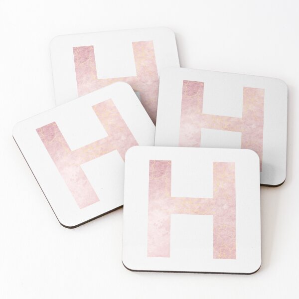 Item preview, Initial H with pink marble effect designed and sold by alessiazoe.
