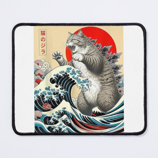 Item preview, Catzilla Cat Japanese Art Cat Owner Cat Lover Gifts Funny Cute Cat Art Japanese Sunset designed and sold by Miumed.