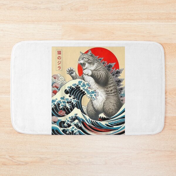 Item preview, Catzilla Cat Japanese Art Cat Owner Cat Lover Gifts Funny Cute Cat Art Japanese Sunset designed and sold by Miumed.