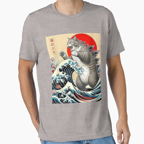 Item preview, Catzilla Cat Japanese Art Cat Owner Cat Lover Gifts Funny Cute Cat Art Japanese Sunset designed and sold by Miumed.