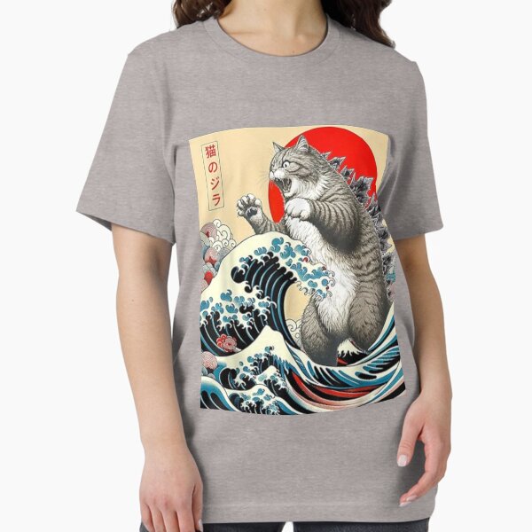 Item preview, Catzilla Cat Japanese Art Cat Owner Cat Lover Gifts Funny Cute Cat Art Japanese Sunset designed and sold by Miumed.