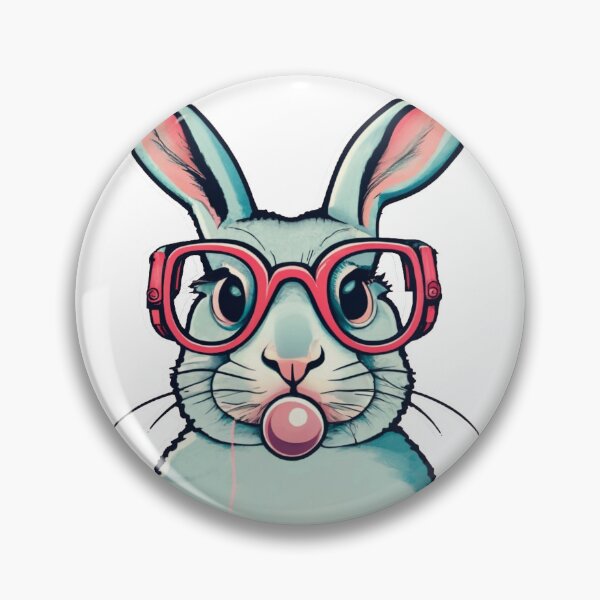 Item preview, White Rabbit with Red Eyeglasses and Gum designed and sold by bosilvercat.