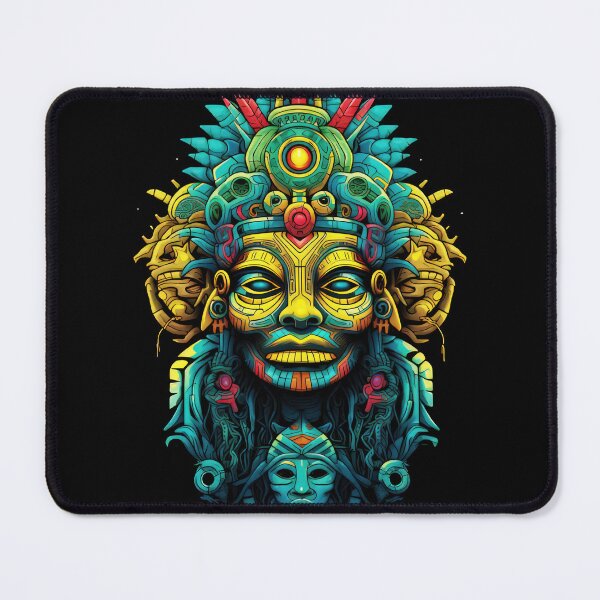 Item preview, Maya mask, Mexico mask, Mayan deity, alien mask, tribal mask, psytrance mask, Aztec mask, Indigenous art, Ritualistic mask, Shamanic mask, Aztec culture designed and sold by psytrancedesign.