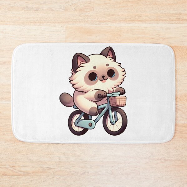 Item preview, Adventurous Kitty on Blue Bicycle designed and sold by UmbrellaStudio1.
