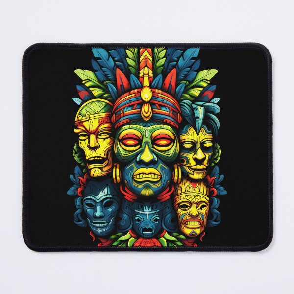 Item preview, Maya mask, Mexico mask, Mayan deity, alien mask, tribal mask, psytrance mask, Aztec mask, Indigenous art, Ritualistic mask, Shamanic mask, Aztec culture designed and sold by psytrancedesign.