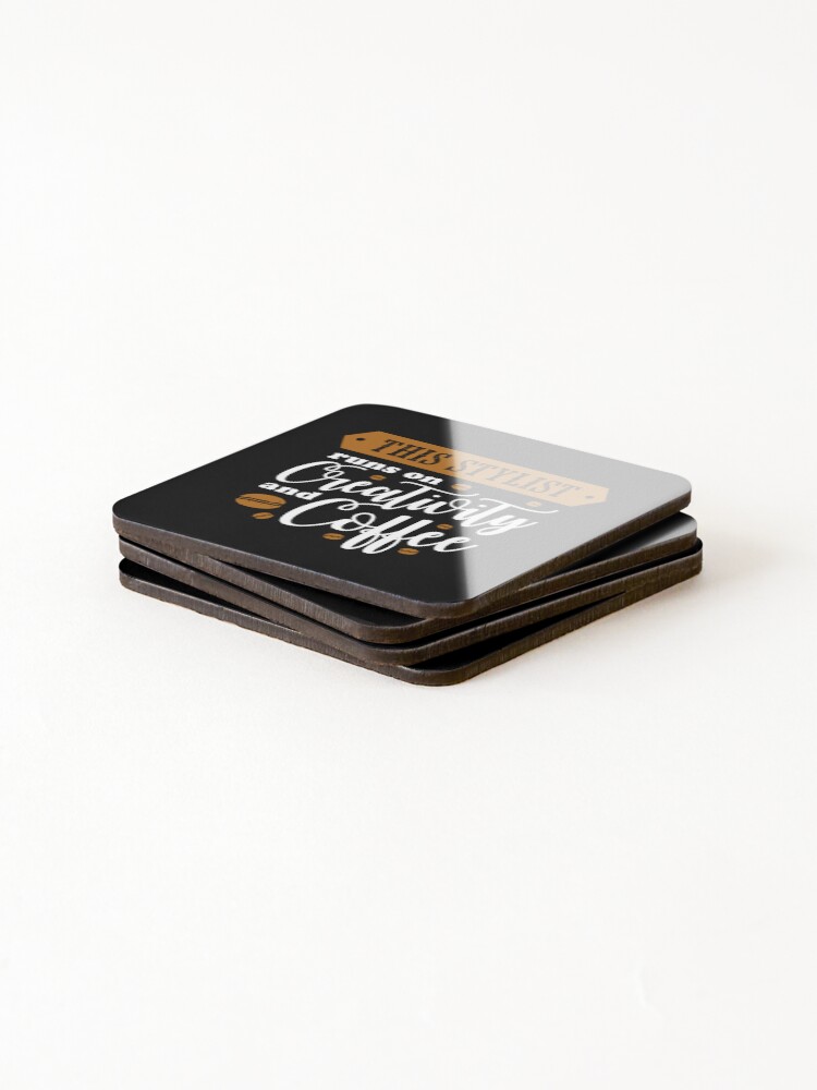 Thumbnail 4 of 5, Coasters (Set of 4), Coffee Quote designed and sold by ROKANDESIGNART.