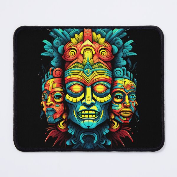 Item preview, Maya mask, Mexico mask, Mayan deity, alien mask, tribal mask, psytrance mask, Aztec mask, Indigenous art, Ritualistic mask, Shamanic mask, Aztec culture designed and sold by psytrancedesign.