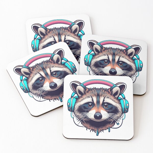 Item preview, Raccoon with Earphone designed and sold by bosilvercat.