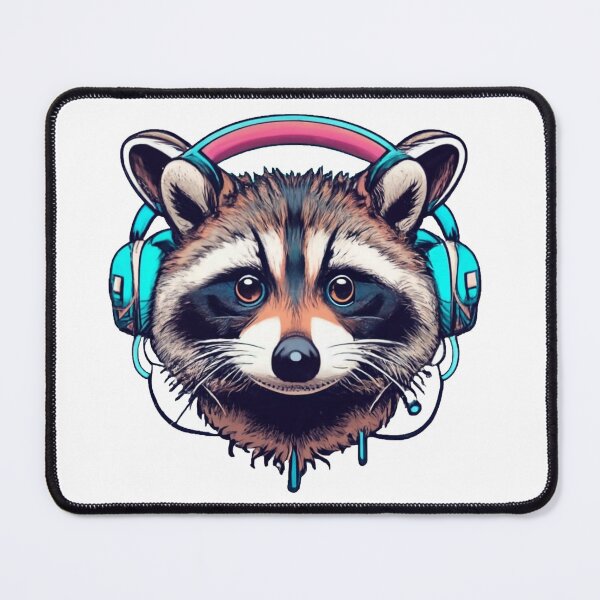Item preview, Raccoon with Earphone designed and sold by bosilvercat.