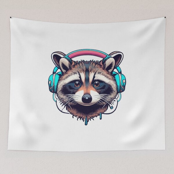 Item preview, Raccoon with Earphone designed and sold by bosilvercat.