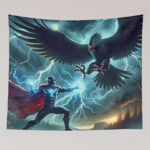 Item preview, Heroic Epics Illustrated: A Superhero's Stand Against the Thunderbird designed and sold by artwaves.