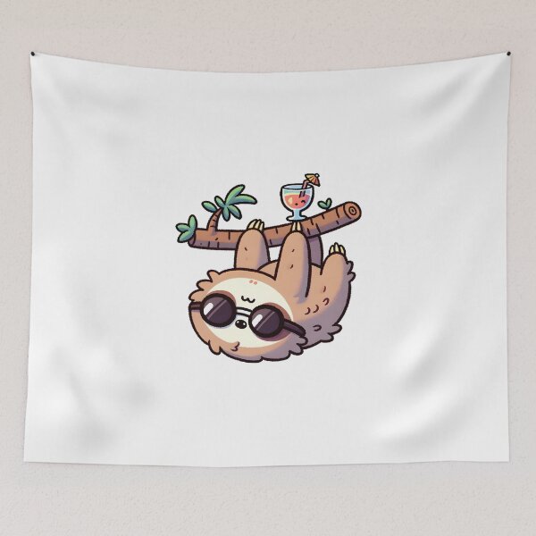 Item preview, Sloth Chillin' with Tropical Drink designed and sold by UmbrellaStudio1.