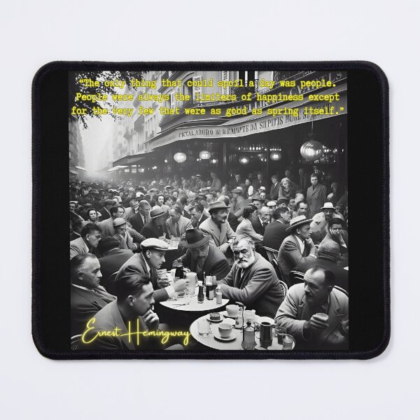 Item preview, Interesting image of Hemingway seated outside a very crowded Paris café. designed and sold by Kernow-Clothing.