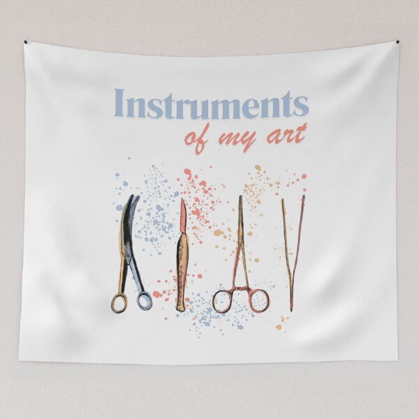 Item preview, Surgical instruments, medical symbols for surgeons, students of Medicine and healthcare workers, vibrant watercolor designed and sold by Drawmecute.