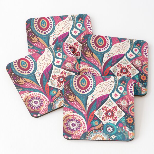 Item preview, boho style traditional colorful fabric pattern design designed and sold by ironpalette.