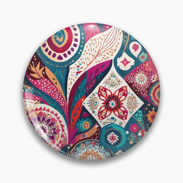 Item preview, boho style traditional colorful fabric pattern design designed and sold by ironpalette.