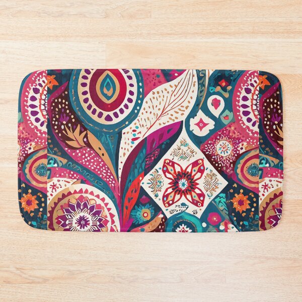 Item preview, boho style traditional colorful fabric pattern design designed and sold by ironpalette.